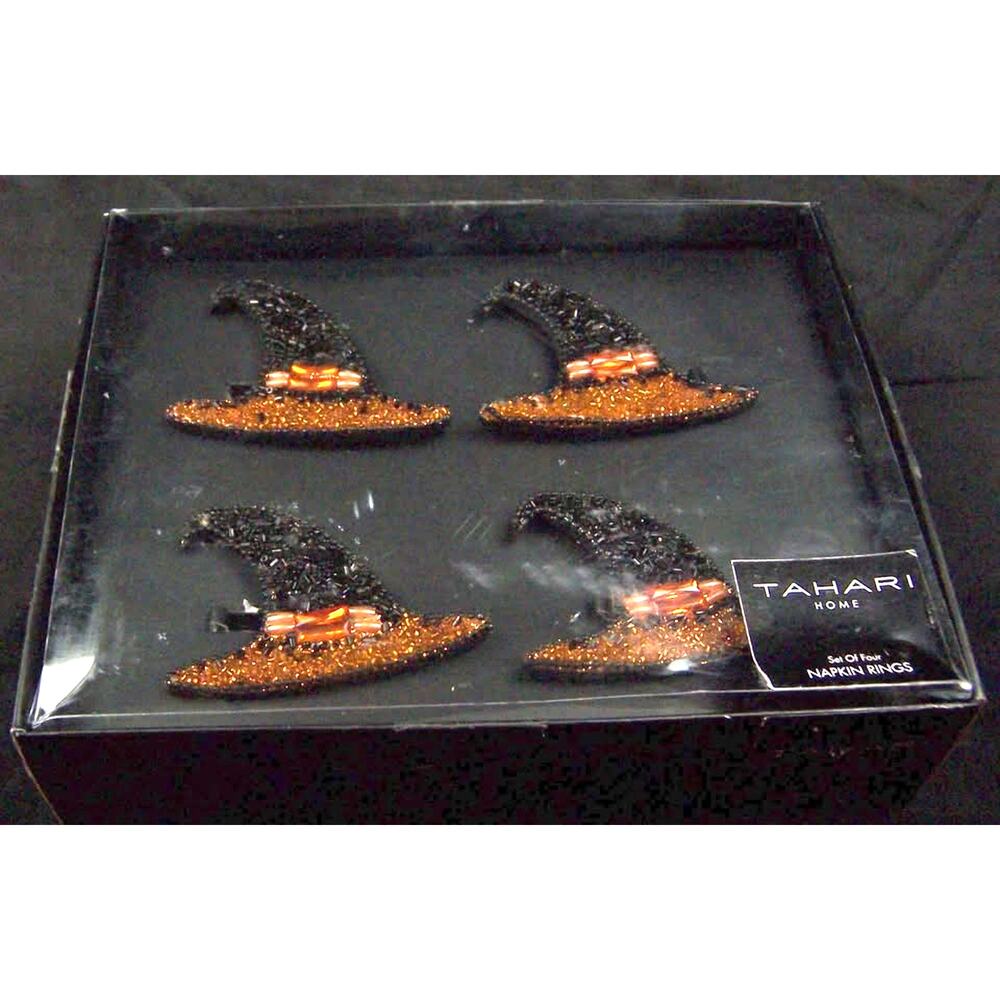 Halloween Witch Hat Napkin Rings (Set of 4) – Brand New in Box!